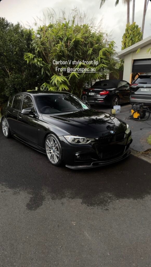 Customer BMW F30 — EuroSpec carbon fibre front lip fitted