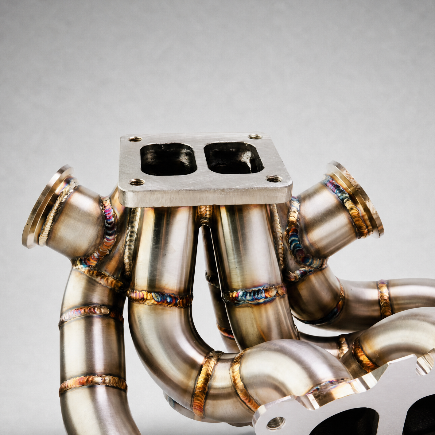 BMW B58 top-mount exhaust manifold 304 stainless side view - EuroSpec