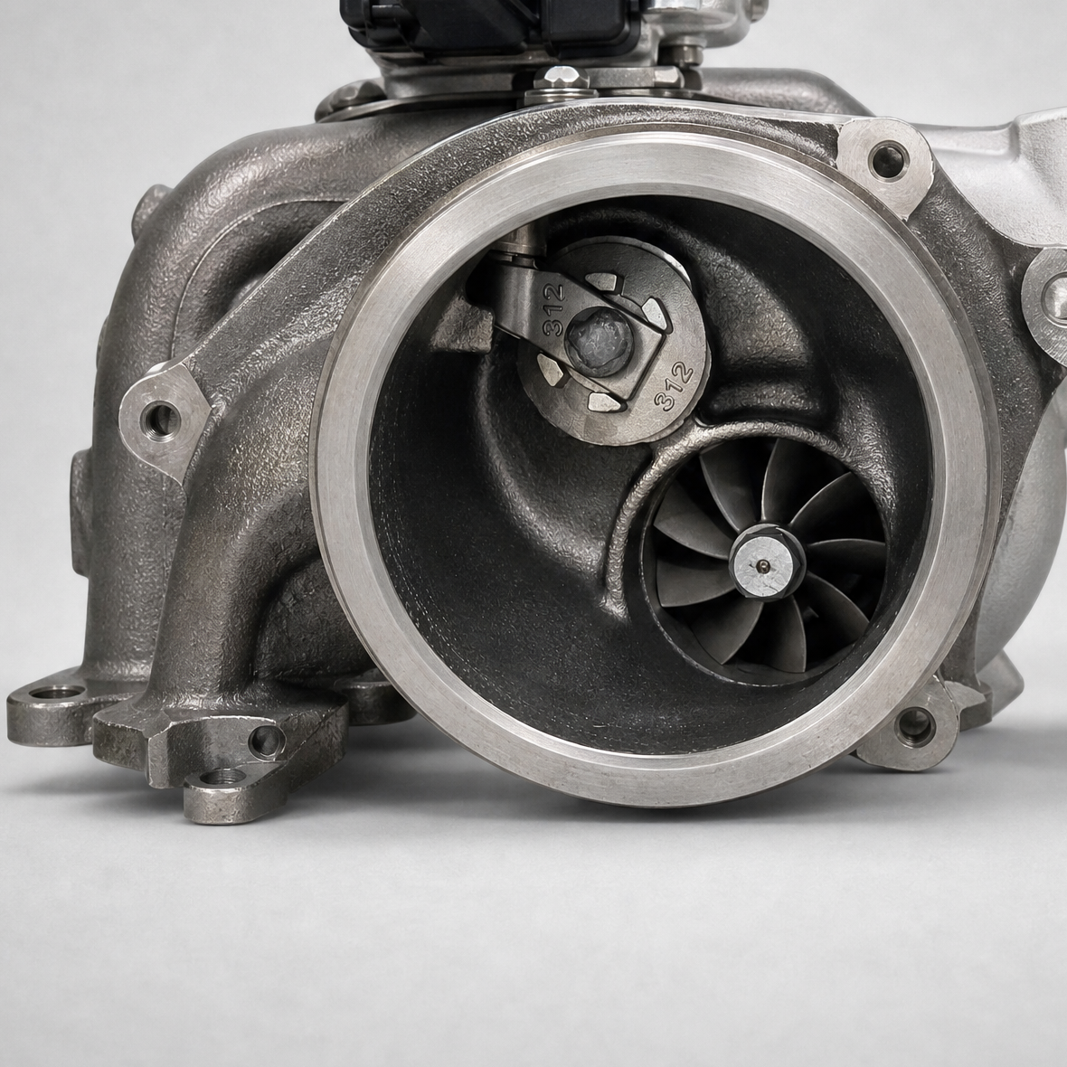 BMW B58 upgrade turbocharger rear view compressor housing - EuroSpec