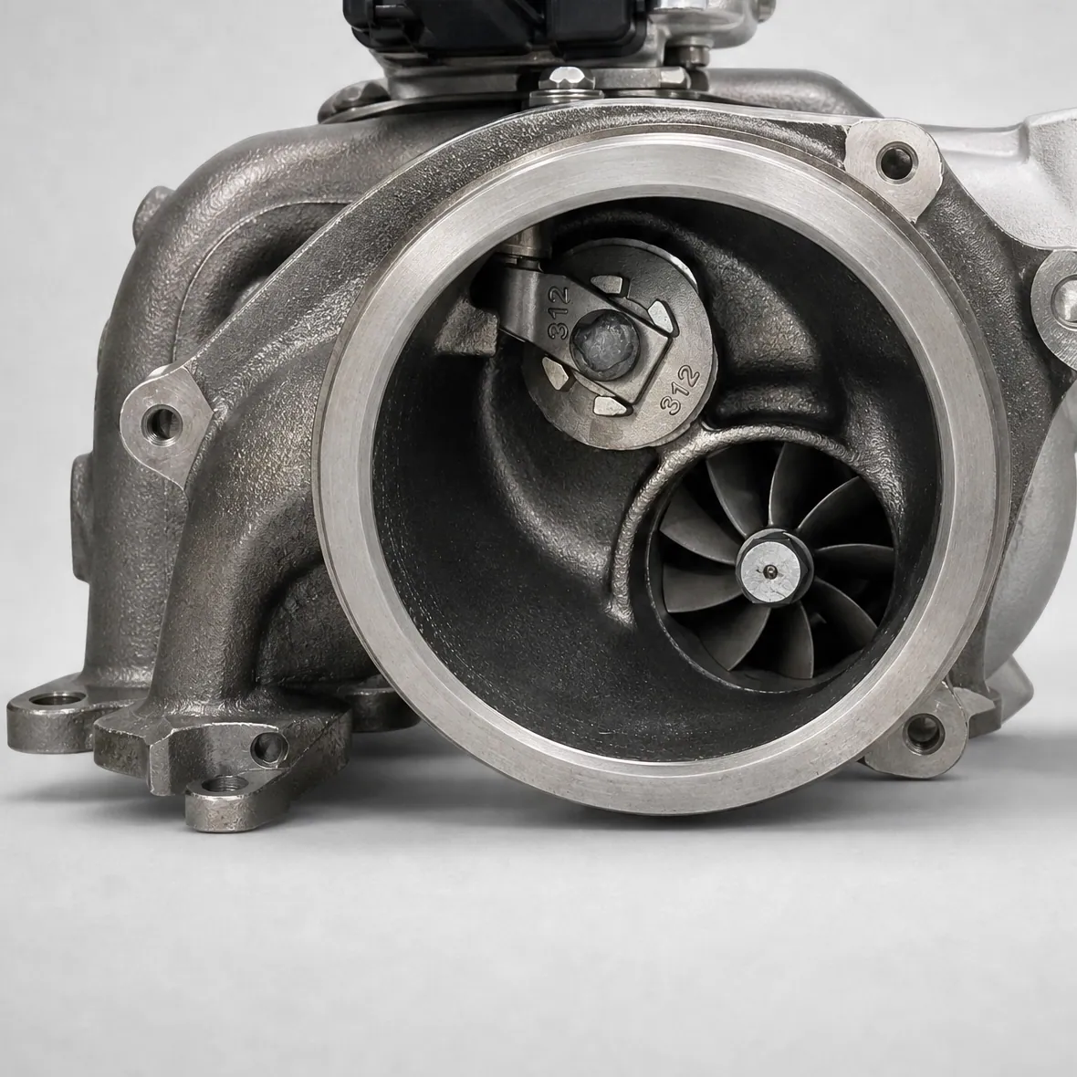 BMW B58 upgrade turbocharger rear view compressor housing - EuroSpec
