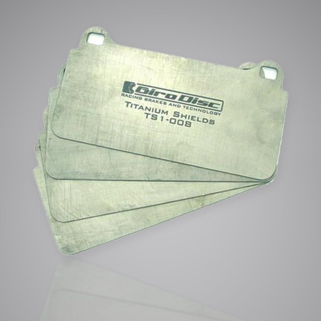 Girodisc Titanium Pad Shields for BMW F8X 2-piston rear caliper
