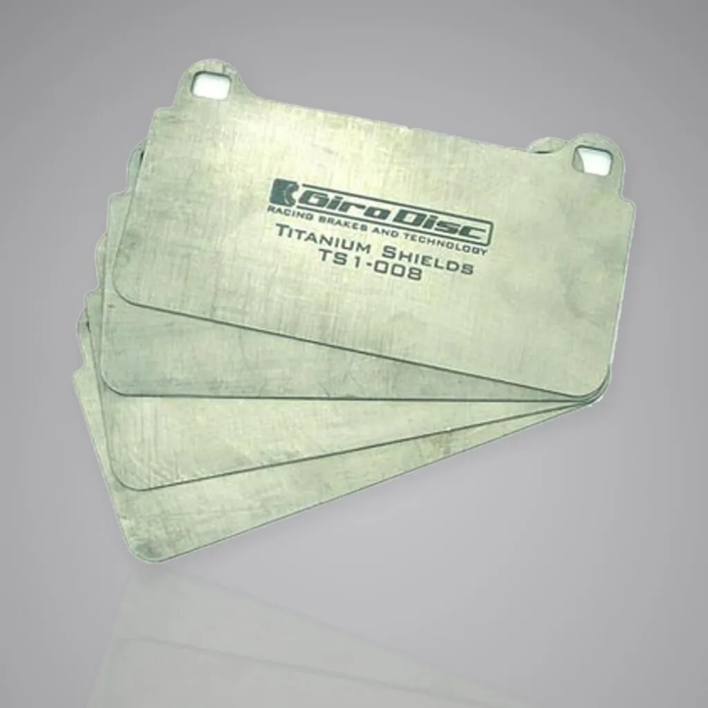 Girodisc Titanium Pad Shields for BMW F8X 2-piston rear caliper
