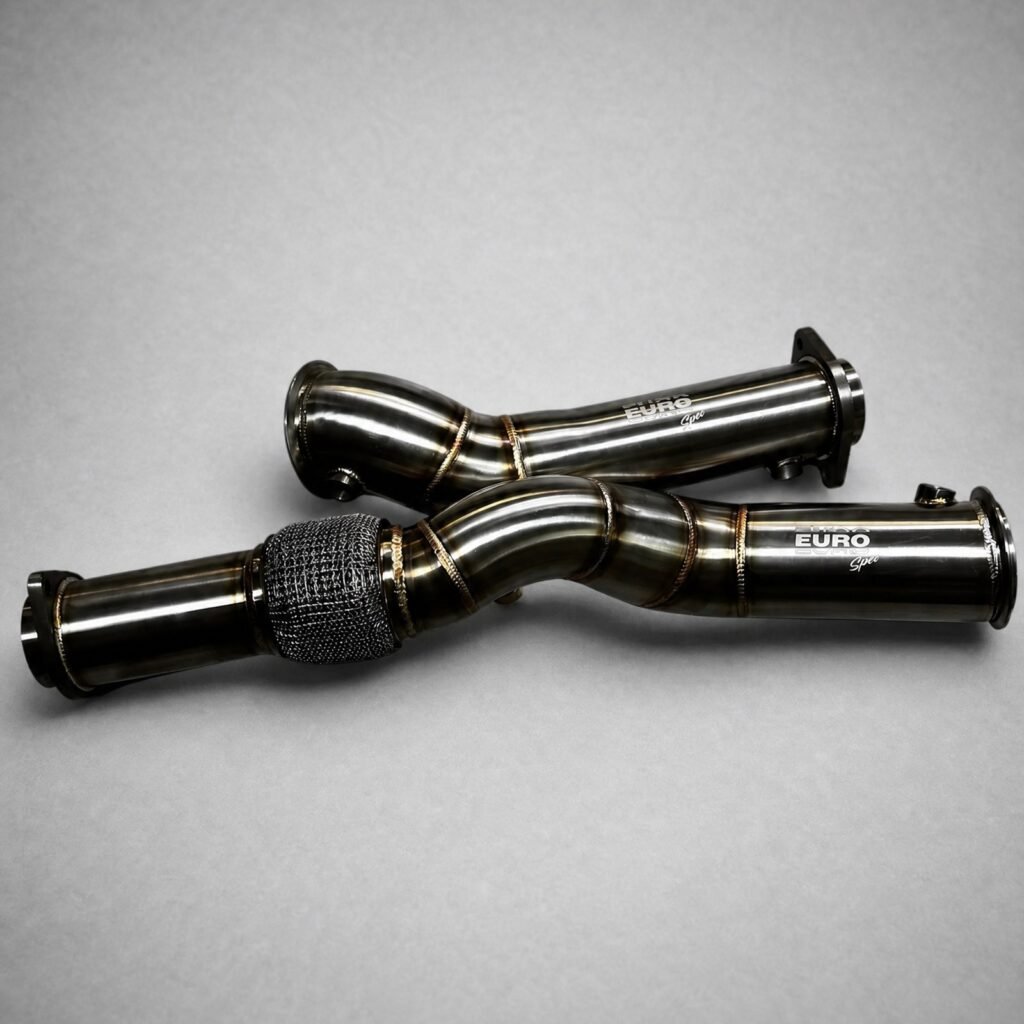 BMW S58 Catless Race Downpipes — 3″ 304 Stainless (G80 M3 / G82 M4 / G87 M2)