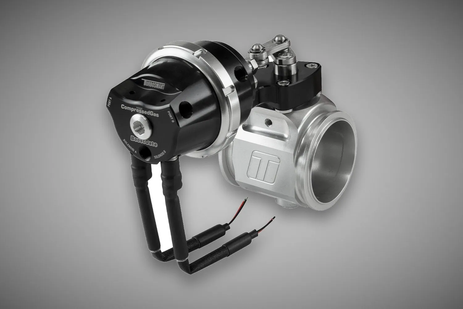 Turbosmart Compressed Gas BoostGate50 7PSI Black - Inbuilt Solenoids (Control In Cap CO2 Boost Control)