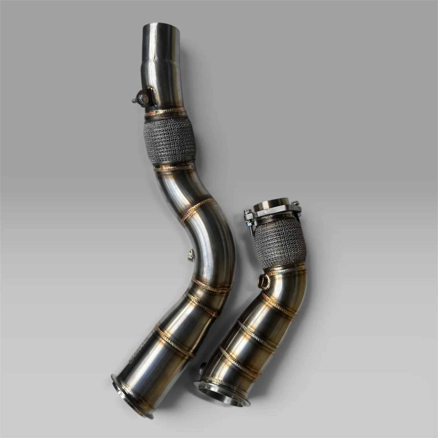BMW S55 catless race downpipes, 3 inch 304 stainless, F80 M3 / F82 M4 / F87 M2C, EuroSpec