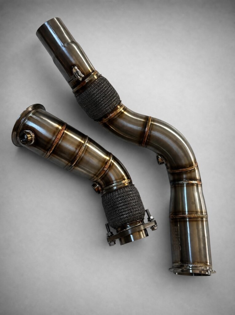BMW S55 Catless Race Downpipes — 3″ 304 Stainless (F80 M3 / F82 M4 / F87 M2C)