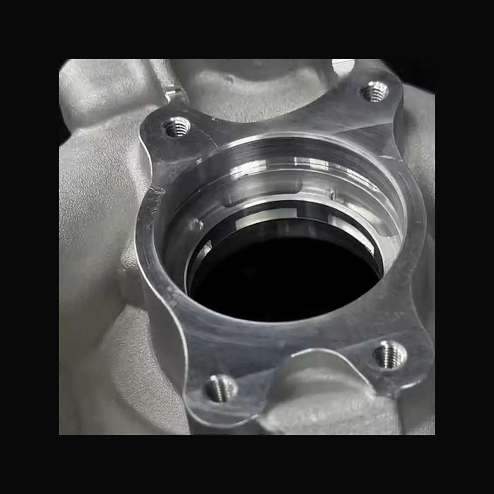 Machined T51R sound ring inside the S58 compressor housing inducer