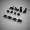 Rendition BMW E36 A, B & C pillar trim repair kit tabs — grey studio