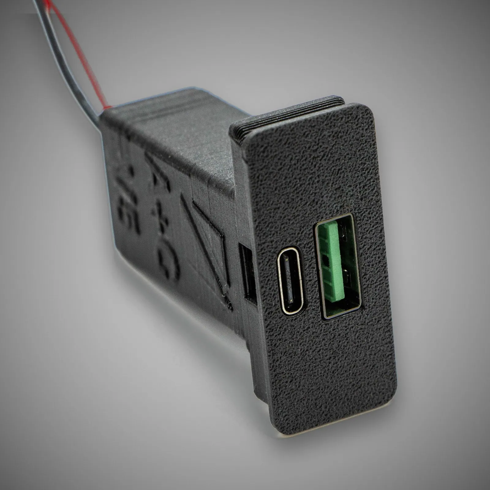 Rendition BMW E36 USB A + C 18W charging module — grey studio
