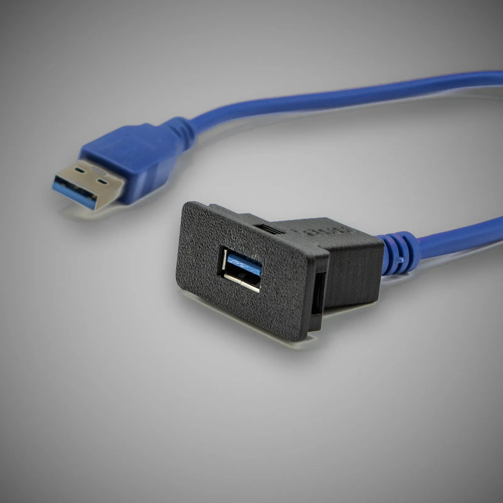 Rendition BMW E36 USB passthrough module with head unit extension cable — grey studio