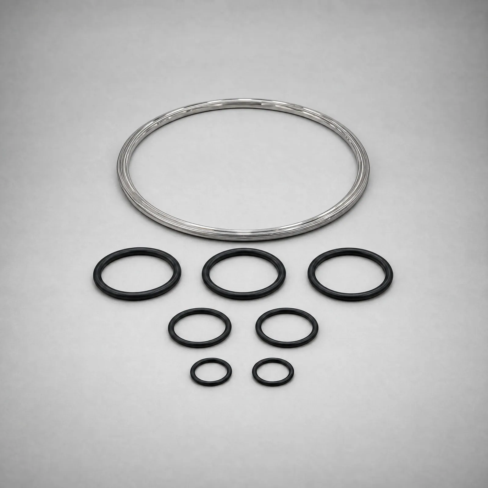 BMW B58 Gen 1 turbo to downpipe gasket with oil feed, oil return and coolant line O-rings
