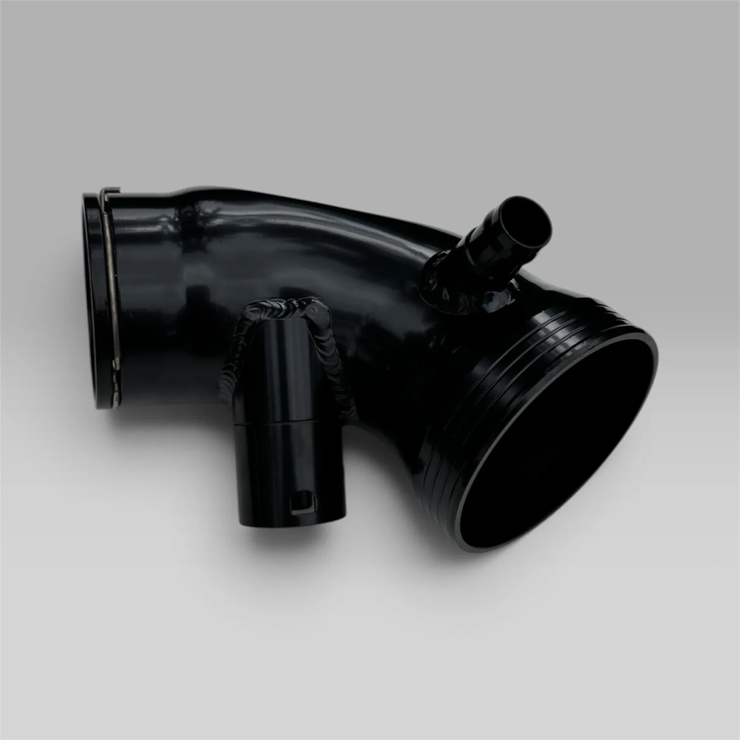 Welded factory hose connections on the EuroSpec BMW B58 Gen 1 turbo inlet pipe