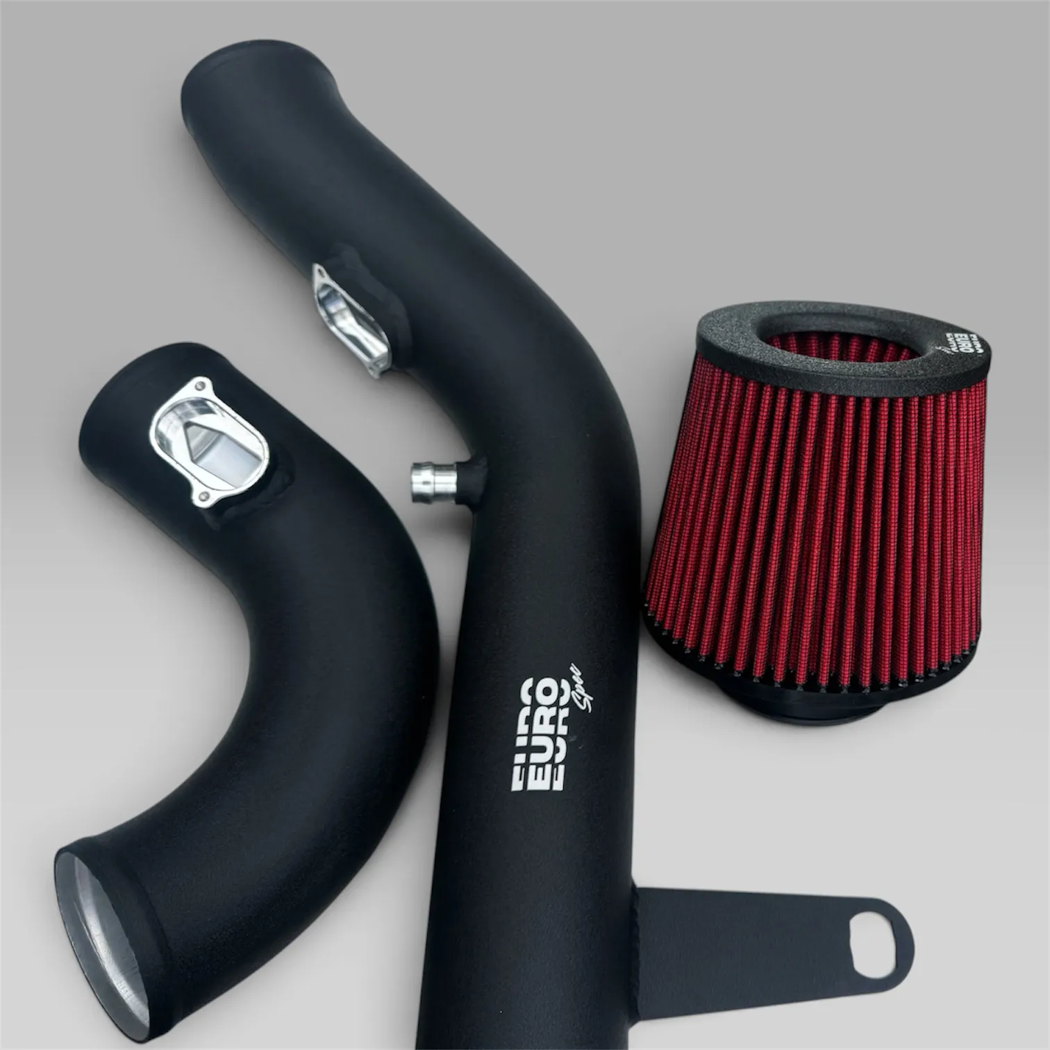EuroSpec BMW S55 intake pipes with a high-flow air filter